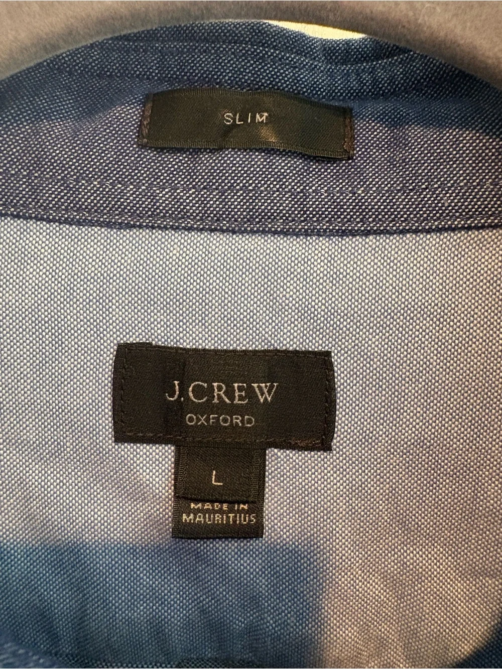 J. Crew Two-Tone Light Blue Button-Down Shirt with Dark Blue Collar & Pocket